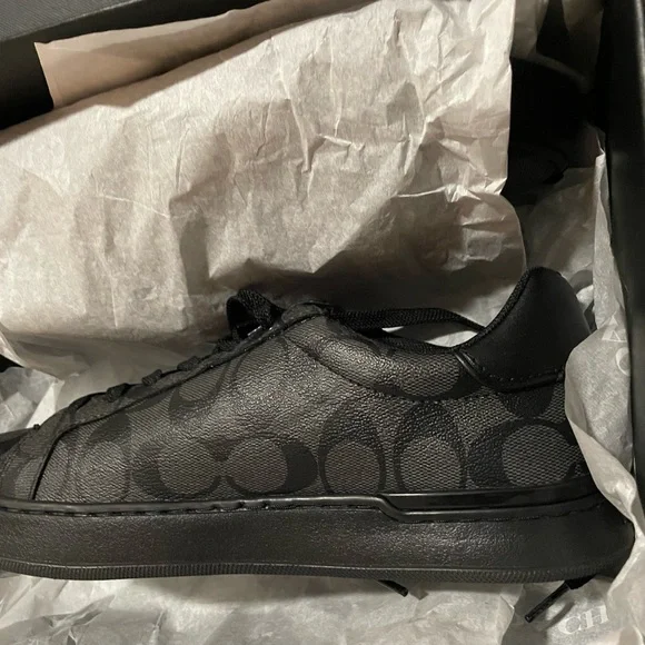 Coach sneakers, black leather, size women’s